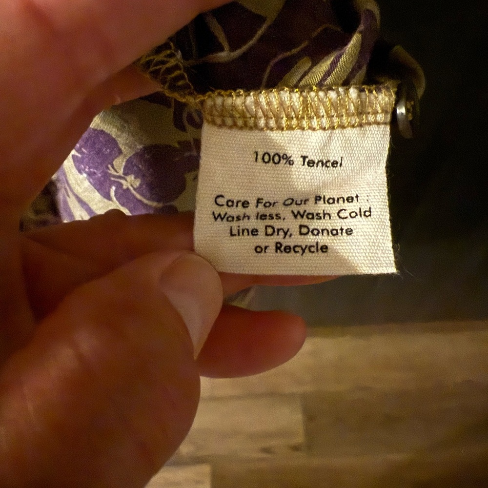 Acacia Mombosa Purple and Tan Button Down Shirt - Picture 4 of 4